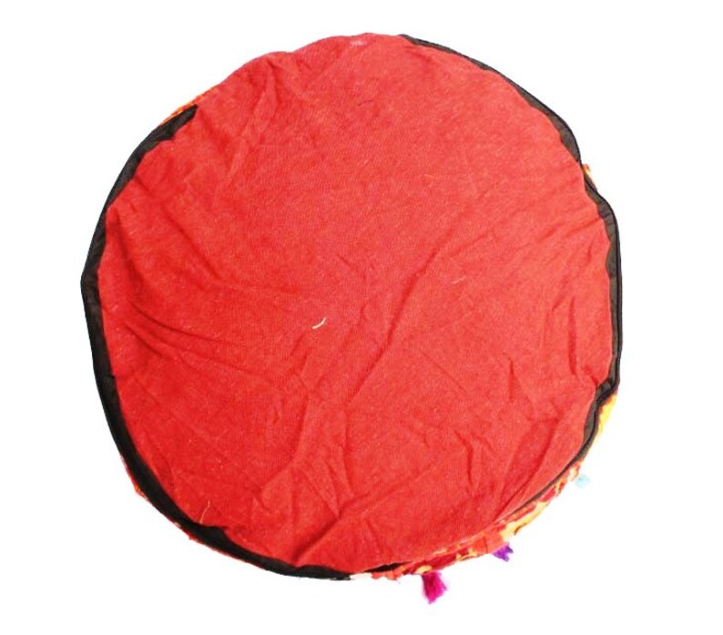 Indian Banjara Pouf Ottoman Pouf Fabric Stool Embroidery Pouf Cover Only Banjara Foot Stool Bean Bag Cover Cotton Contemporary Pouf GP#26