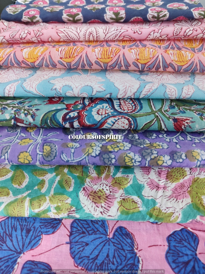 indian hand block printed scrap scrap bundle fabric scraps cotton fabric remnants flower fabric scrap cotton patches fat quarter image 9