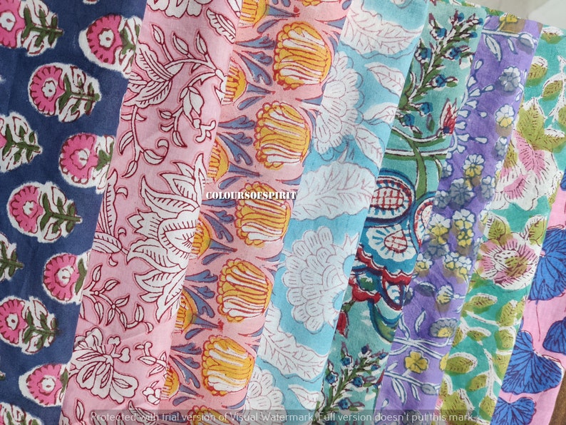 indian hand block printed scrap scrap bundle fabric scraps cotton fabric remnants flower fabric scrap cotton patches fat quarter image 7