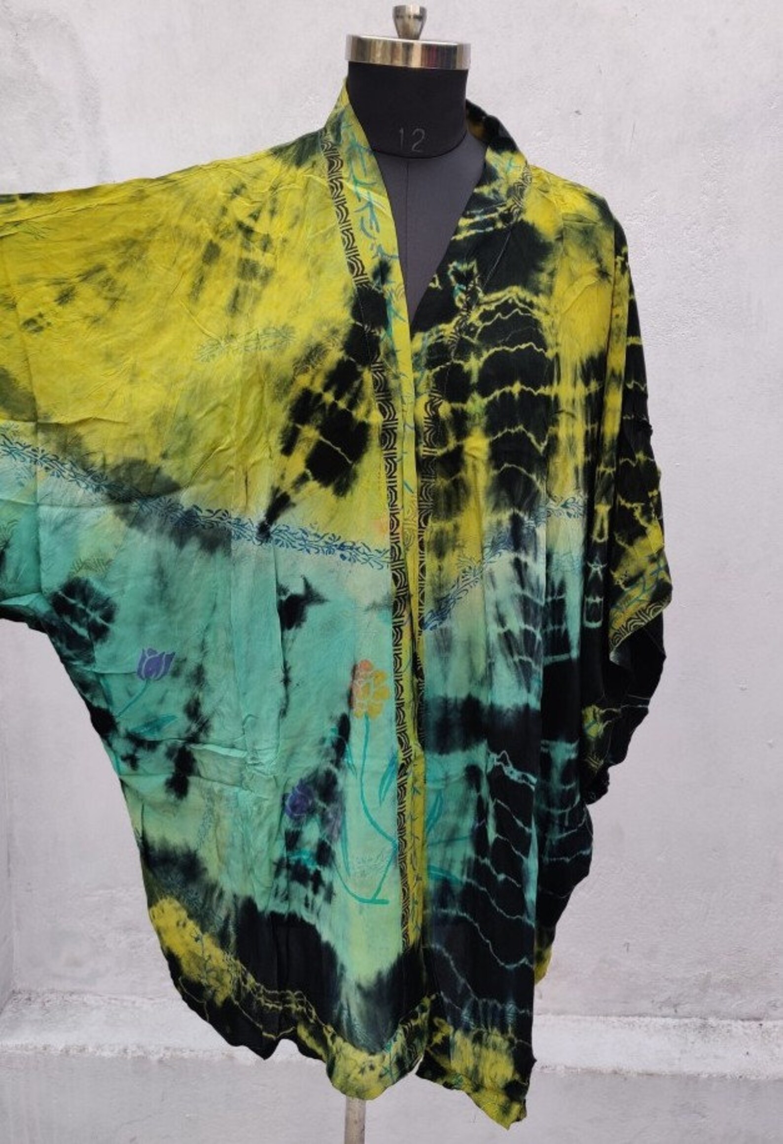 Hand Dyed Robe Tie Dye Short Kimono Women's Tie Dyed Etsy