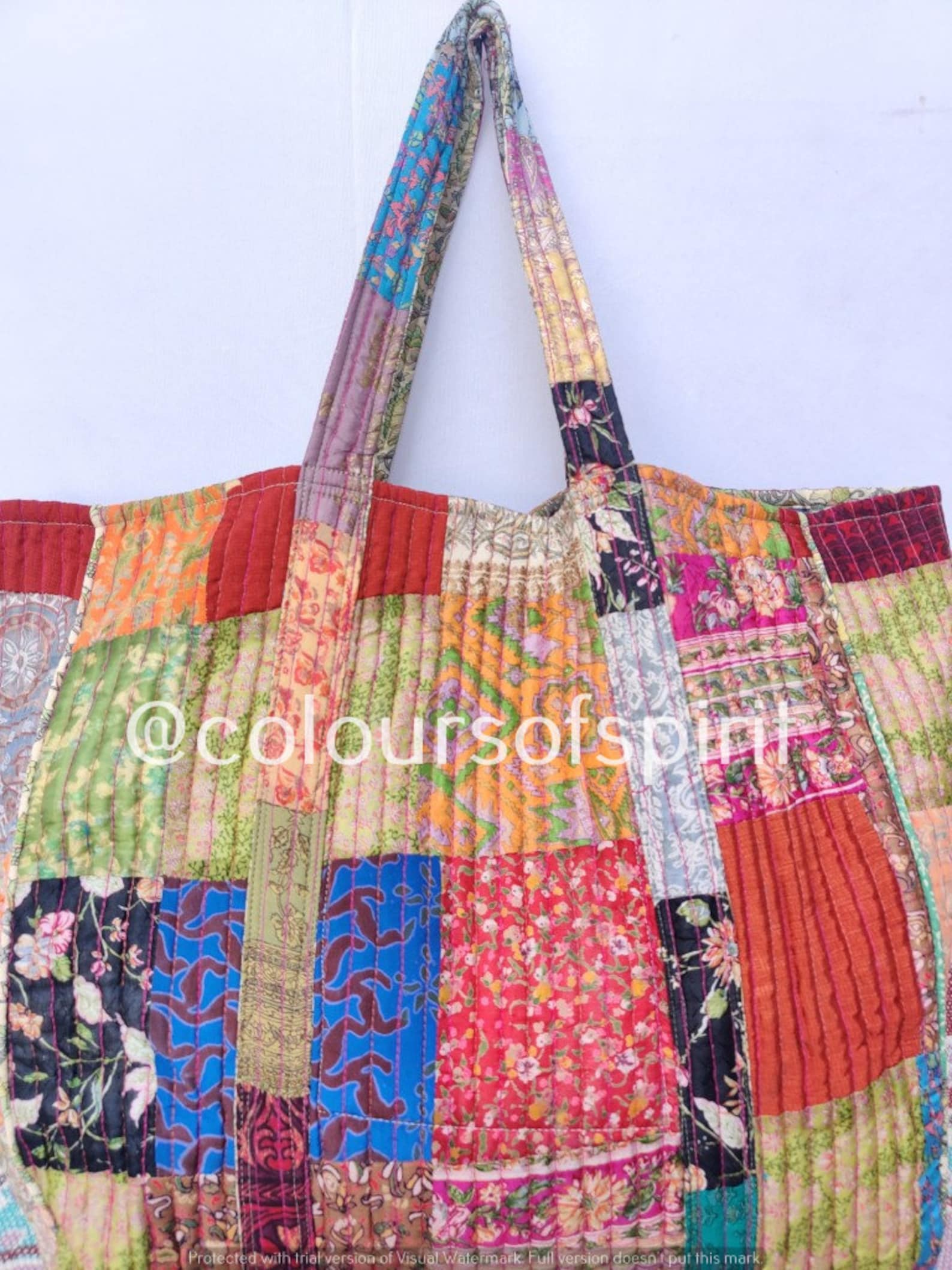 Patchwork Quilted Tote Bag