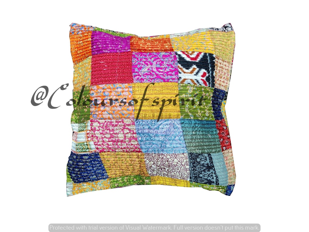 Set of 10 Pillow Indian Patchwork Cushion Cover Vintage