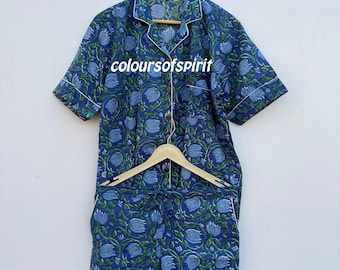 Pijama de algodón con estampado floral: ropa de dormir bohemia