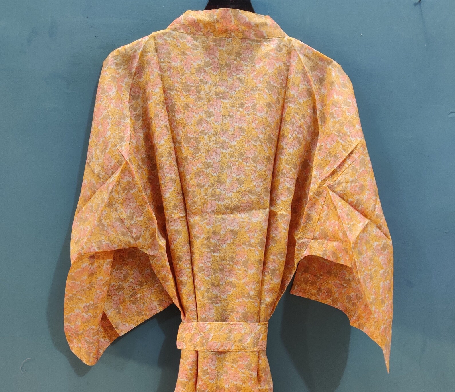 recycled sari silk robe