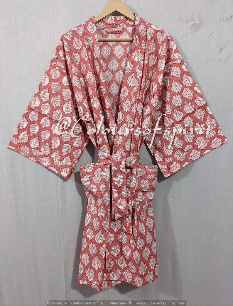 Kimono Robe Dressing Gown Vintage Style 100 Cotton Kimono Etsy