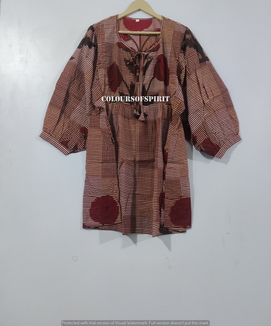 Phalguni floral Block Print Cotton Midi Dress – Lightweight & Comfortable dress