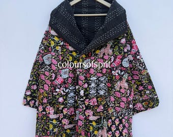 Ręcznie robione kimona z bawełny w stylu vintage, kantha, boho sari, kantha, szlafroki, odzież do jogi