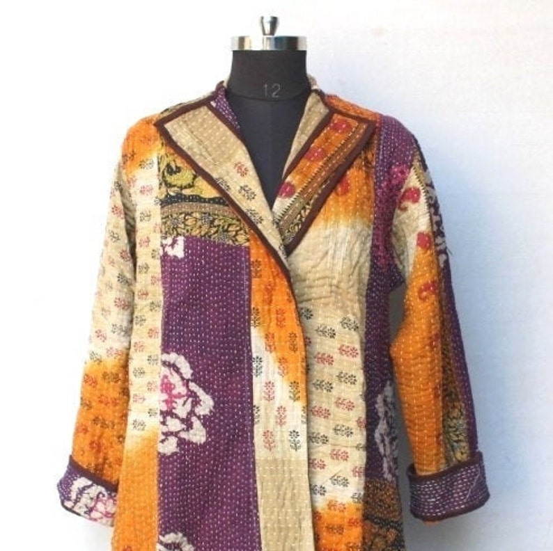 Winter Jacket#CJ 173 Festival Fashion Indian Cotton Kantha Coat Women Coat Ethnic Cotton Coat Traditional Handmade Vintage Kantha Coat