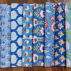 indian hand block printed scrap - scrap bundle - fabric scraps cotton - fabric remnants - flower fabric scrap - cotton patches - fat quarter