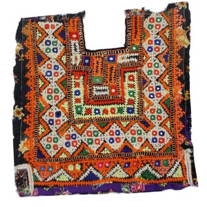 Beautiful Embroidered Indian Vintage Neck Yoke Handmade Applique Patch Denim Jacket Patch College Fashion Fabric Boutique Required,