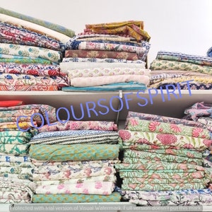 Assorted Lot Pure Cotton Hand Block print Fabrics Cotton Pieces Leftover Fabric By Yard