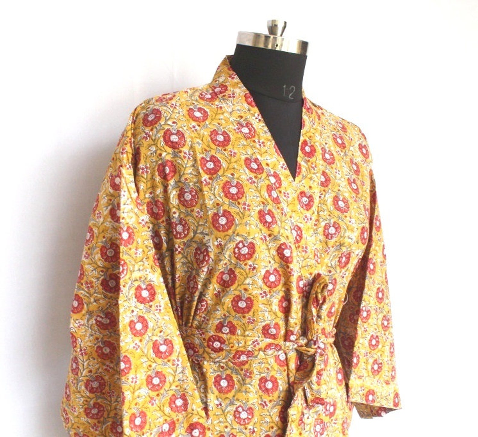 Indian cotton robe Bridal party robes Cotton kimono cardigan Etsy