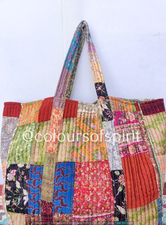 Patchwork Tote Bag PATTERN Large Quilted Tote Women s Quilted