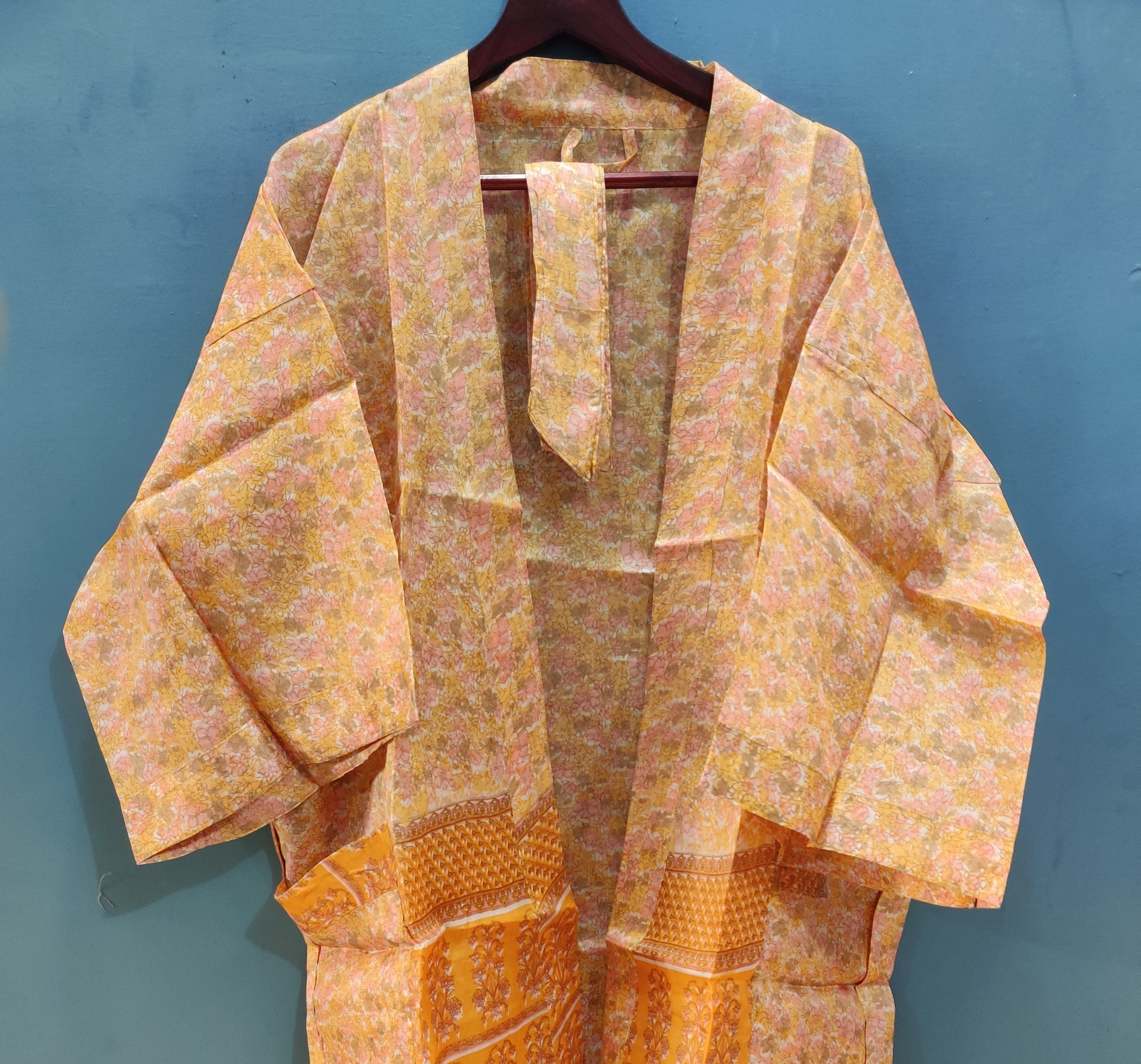 recycled sari silk robe