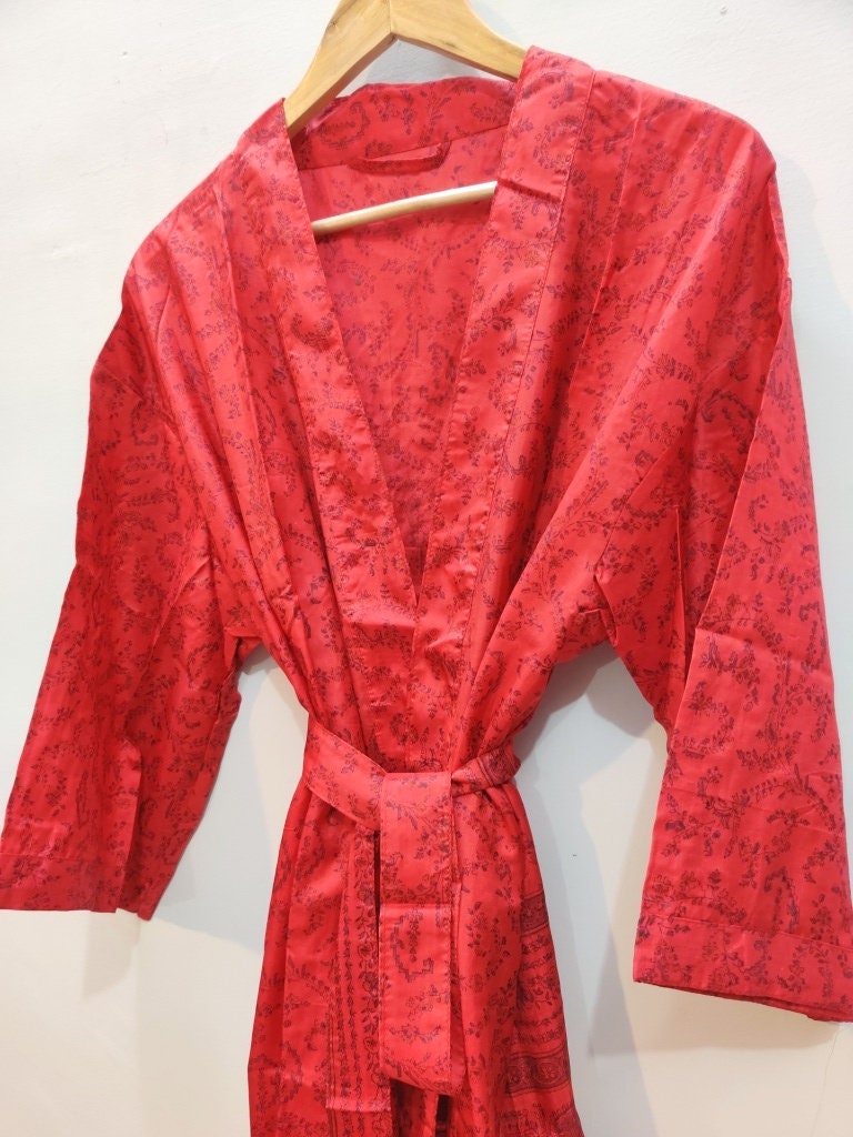 Floral print art silk sari kimono long kimono dress Kimono | Etsy