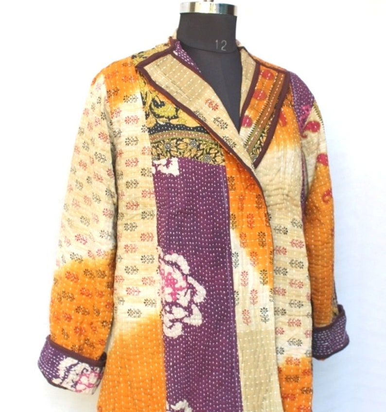 Winter Jacket#CJ 173 Festival Fashion Indian Cotton Kantha Coat Women Coat Ethnic Cotton Coat Traditional Handmade Vintage Kantha Coat