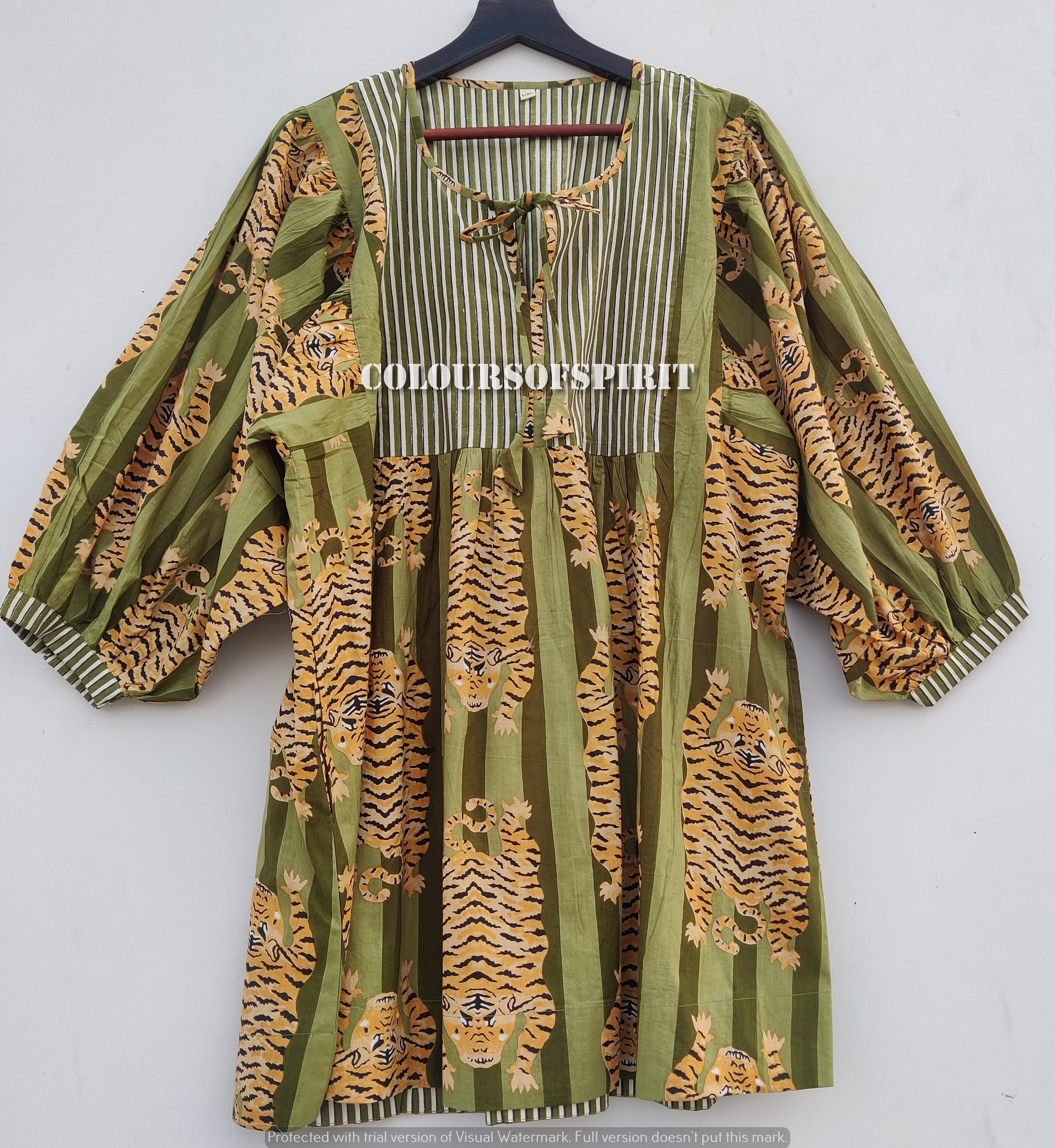 green dress with tigers Tigers aop Ss Dress Green main image 1