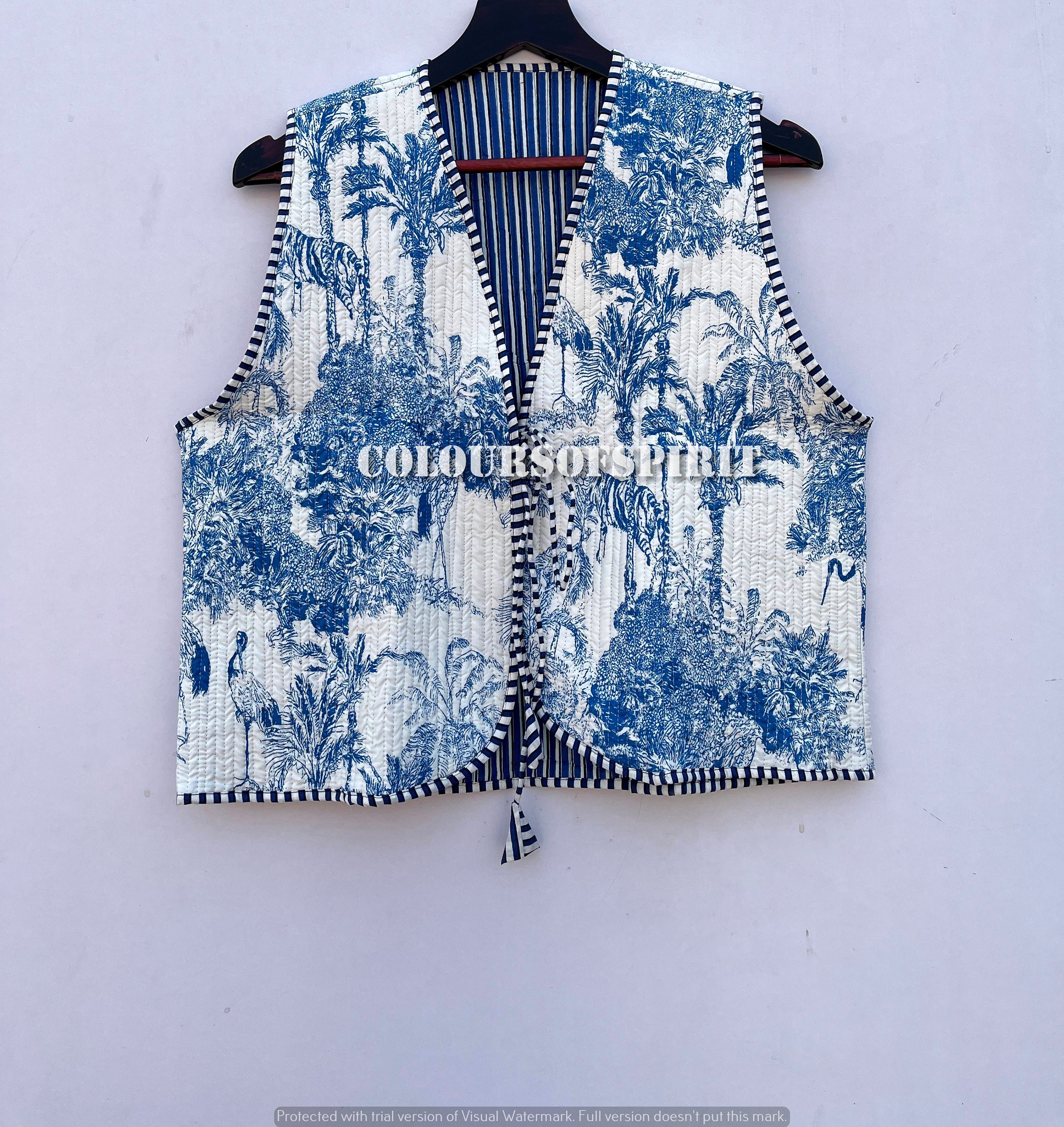 Cotton Quilted Waistcoat Vintage Style Quilted Vest Jackets