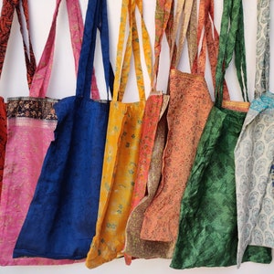 WOHLVERKAUF LOT von umweltfreundlichen Tragetaschen viel Polyester-Mischgewebe-Einkaufstasche-Nachhaltige Seidenmarkttasche -Handtasche
