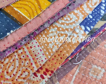 50 Pack (6.5" x 6.5") Indian SARI SQUARES Fabric Square pack- Quilting squares-Kantha Quilts-Kantha Fabric-