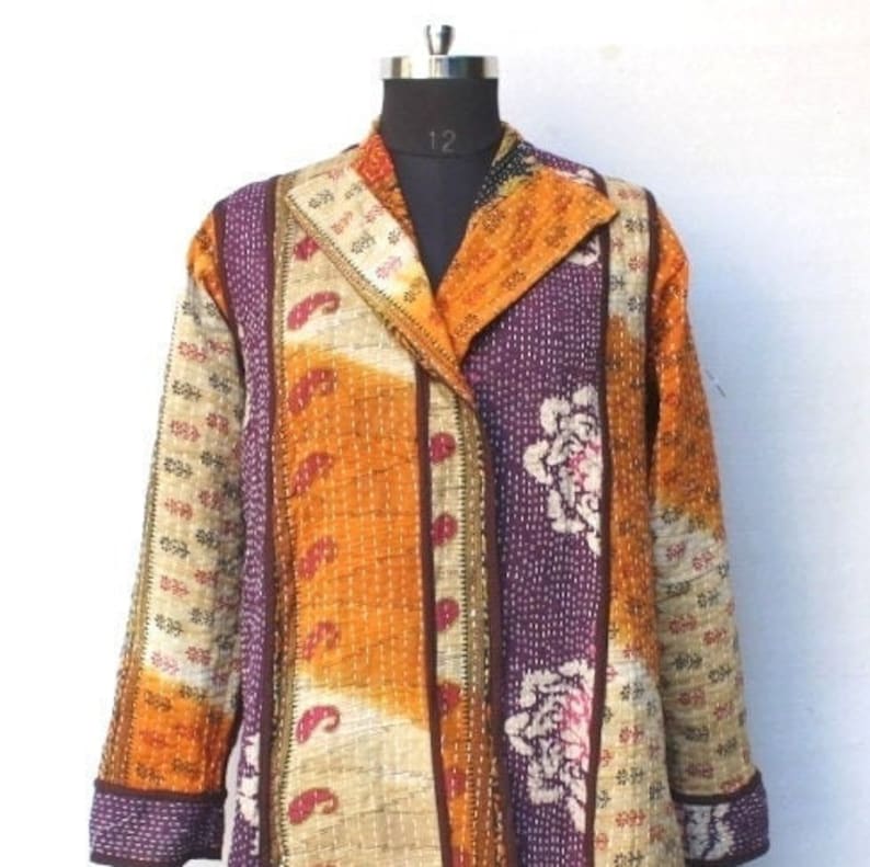 Winter Jacket#CJ 173 Festival Fashion Indian Cotton Kantha Coat Women Coat Ethnic Cotton Coat Traditional Handmade Vintage Kantha Coat