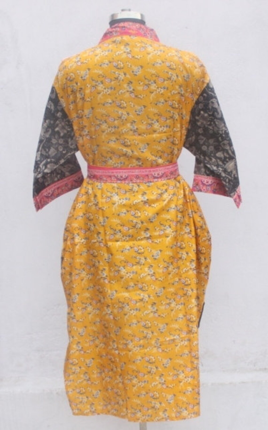 Long green silk kimono robe christmas gift Dressing gown | Etsy