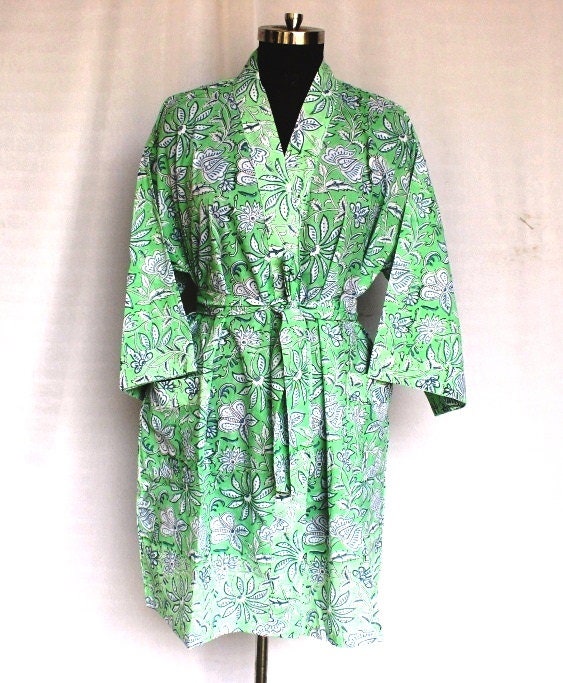 Cotton kimono dress Night maxi gown 100 cotton kimono Etsy