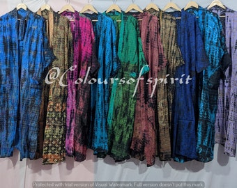 Wholesale lot Hand Tie dye kimono dress,Long Kaftan simple Dress, stylish, Elegant, Holiday Dress,Evening dress,loose fit,Vacation, Deep dye