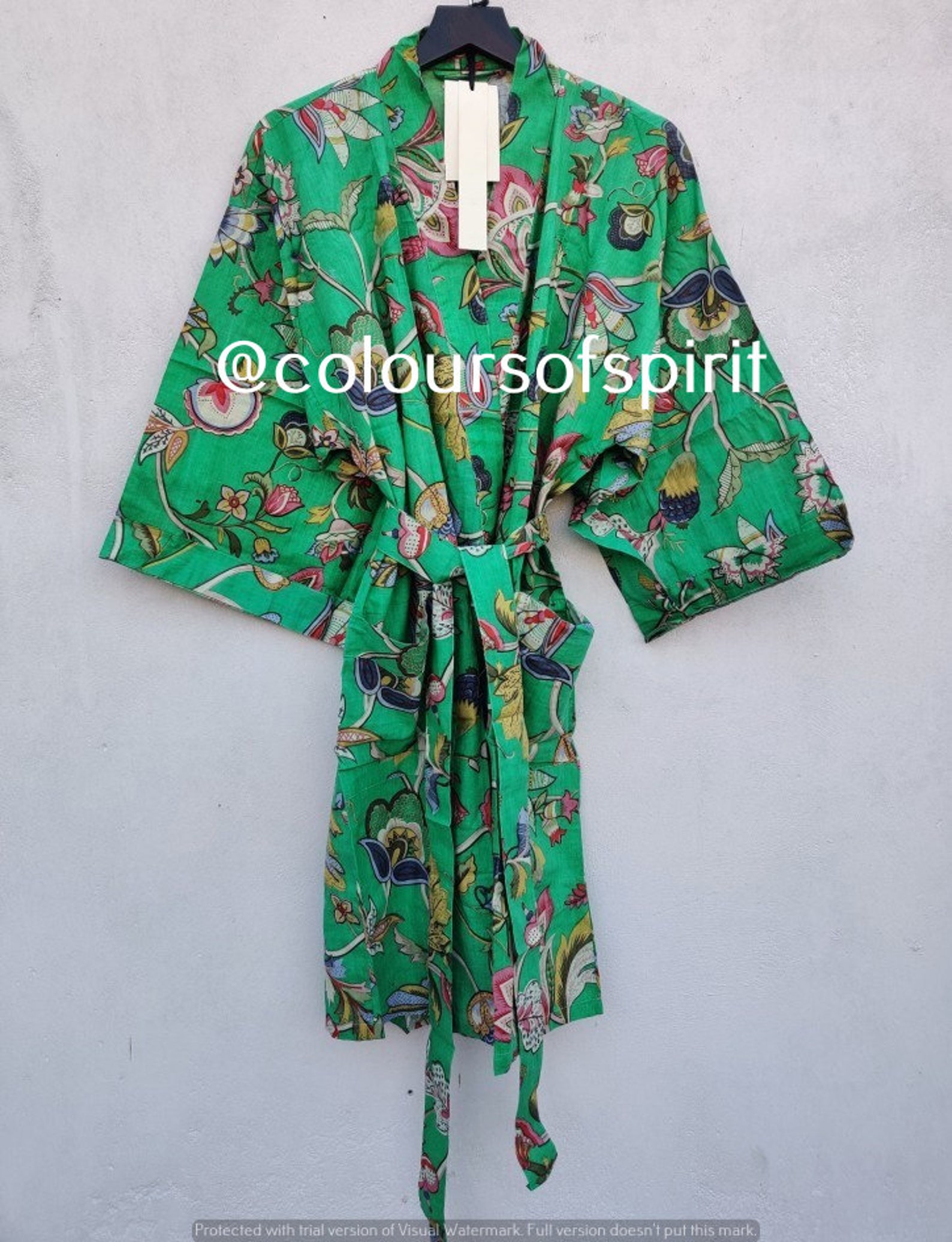 Kimono Robe Dressing Gown Vintage Style 100 Cotton Kimono Etsy