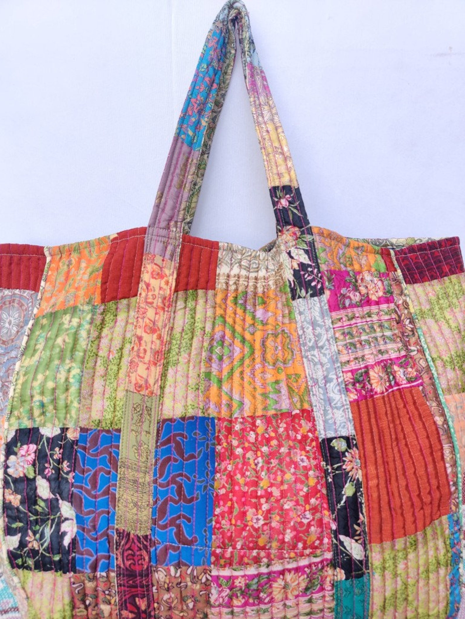 Patchwork Tote Bag PATTERN Large Quilted Tote Women's Etsy