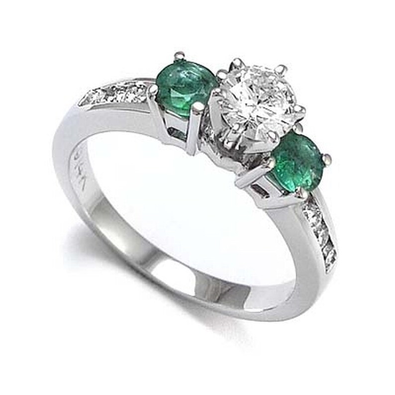 14k Gold .60 Ct Emerald .83 Cwt.diamond Engagement Ring 14k - Etsy