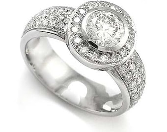 14k White Gold Diamond Anniversary Ring Conflict Free diamonds 100% natural diamonds