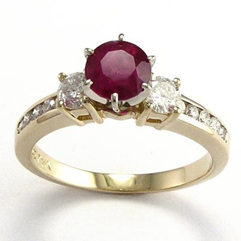 14k Gold Ruby Diamond Engagement Ring 1.20ct. #R662 - Etsy