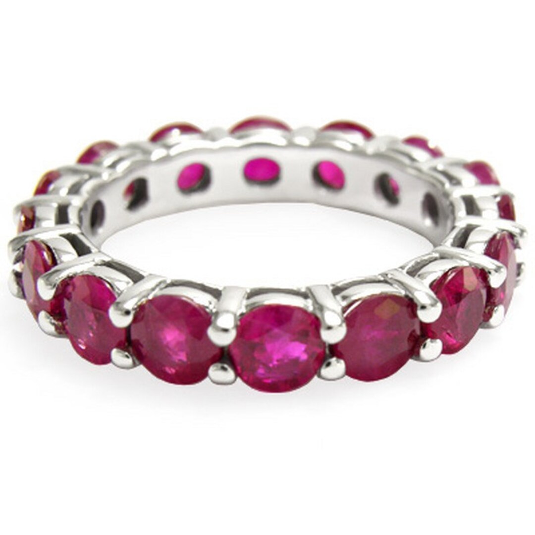 5.50ct Genuine Ruby Gemstone Eternity Wedding Band 14k Gold - Etsy