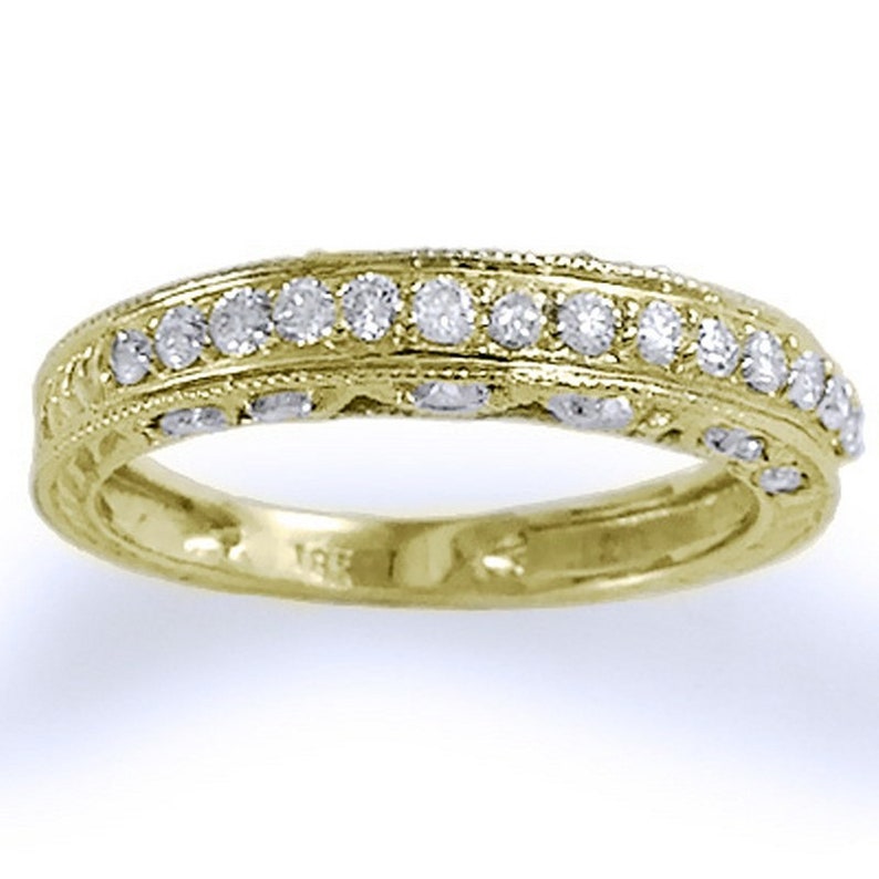 Pave Set Diamond (0.176ct) 18ct Rose Gold 2.5mm Wedding Ring