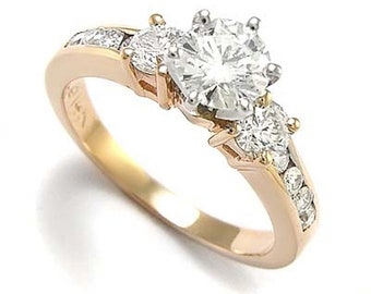 1.38 ct.t.w. 14k Rose and White Gold Genuine Diamond Engagement Ring