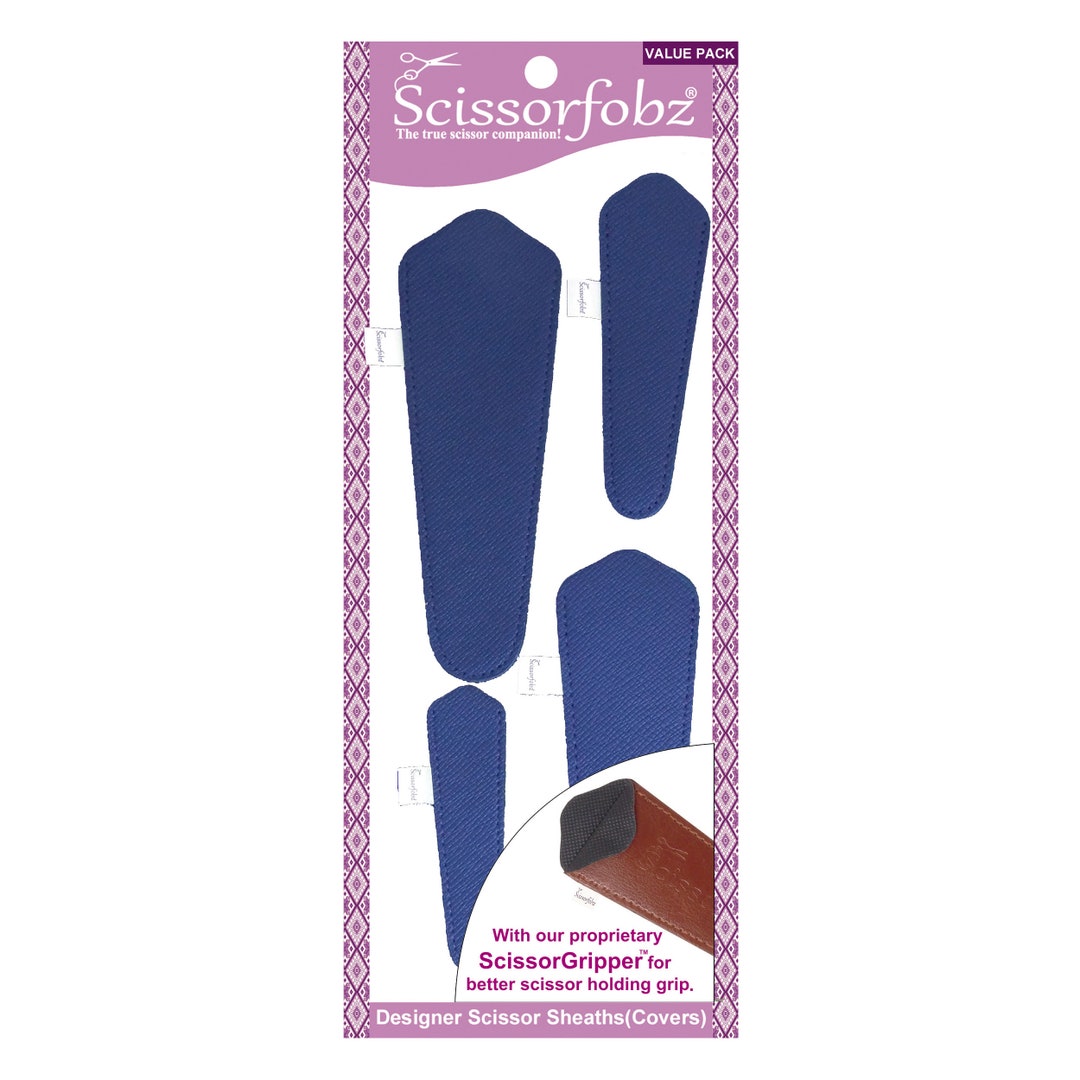 ScissorFobz Scissor Sheaths Value Pack - 4 Sizes With ScissorGripper, Python Snake Skin Design