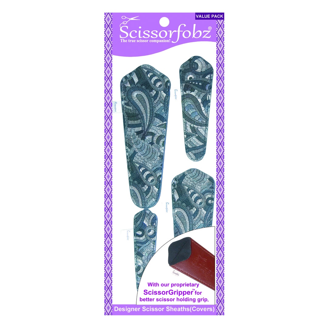 SCISSORFOBZ Value Pack - 4 Size Scissor Sheaths With ScissorGripper, Light Pink, Sewing & Quilting Gift