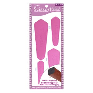 SCISSORFOBZ Designer Scissors Sheaths Shears Protective Covers-4 pcs Assorted Size Value Pack- Pink Color-#4-67