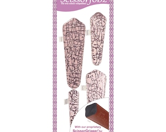 SCISSORFOBZ Designer Scheren Hüllen Scheren Schutzhüllen-4 Stück Assorted Size Vorteil Pack- Modern Metallic Rose Gold Design-#4-226