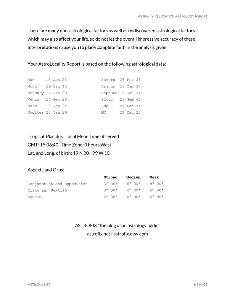Relocation Astrology Report • Choose 10 Cities • Astrocartography PDF ...