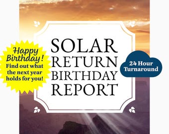 Solar Return Birthday Report • Year Ahead Astrology • Natal Sun Return Chart PDF