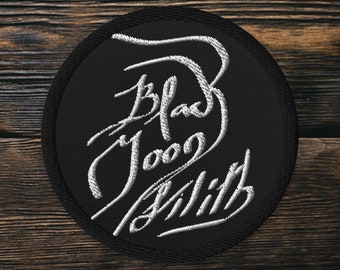 Black Moon Lilith BatScript Embroidered patches