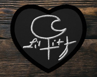 Black Moon Lilith Gothic Heart Embroidered Patch