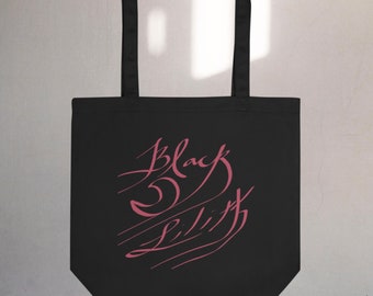 Black Moon Lilith WingScript Eco Tote Bag