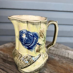 Antique Rose Majolica Pitcher