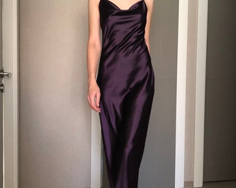 Cotton Spaghetti Straps Grape Mermaid Evening Dress Cotton Spaghetti Straps Grape Mermaid Evening Dress