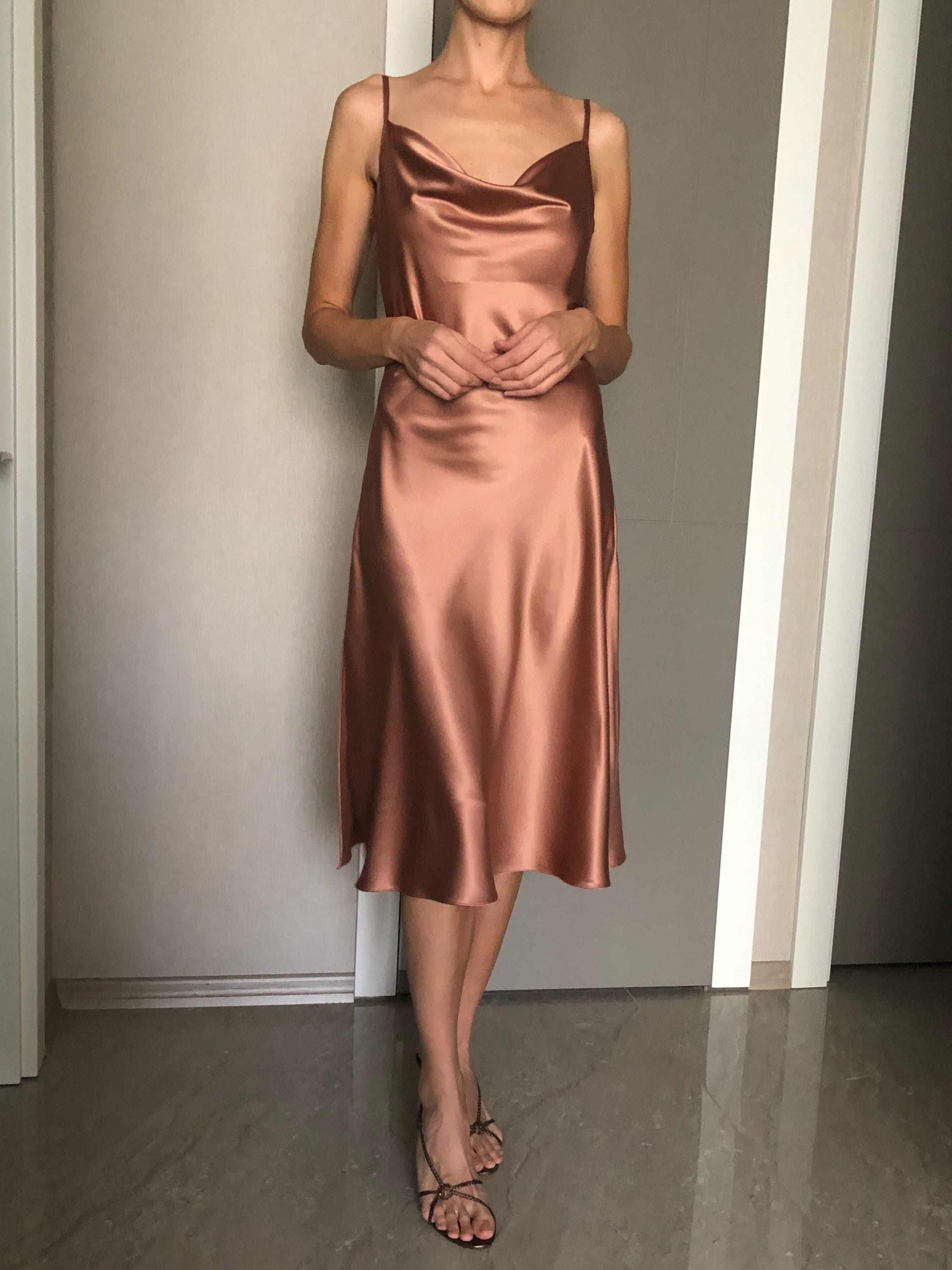 slim fit dress slacks Personalized Premium Satin Robe with Contrast Piping in Rose Gold  Ezme  Studio