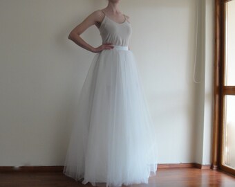 Tulle ivory bridal long women full floor length bride skirt,Wedding bridesmaid tutu dress,Pluse size adult extra layers underskirt petticoat
