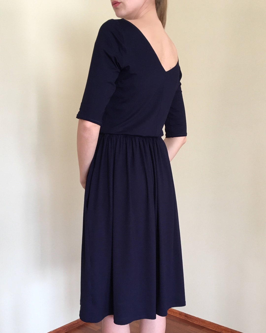 cotton jersey knit dresses La Cera Sleeveless Printed A-Line Dress S / IVORY Solid long sleeve jersey dress is designed to flatter with banded scoopneck Cotton Jersey Knit Midi Dress,